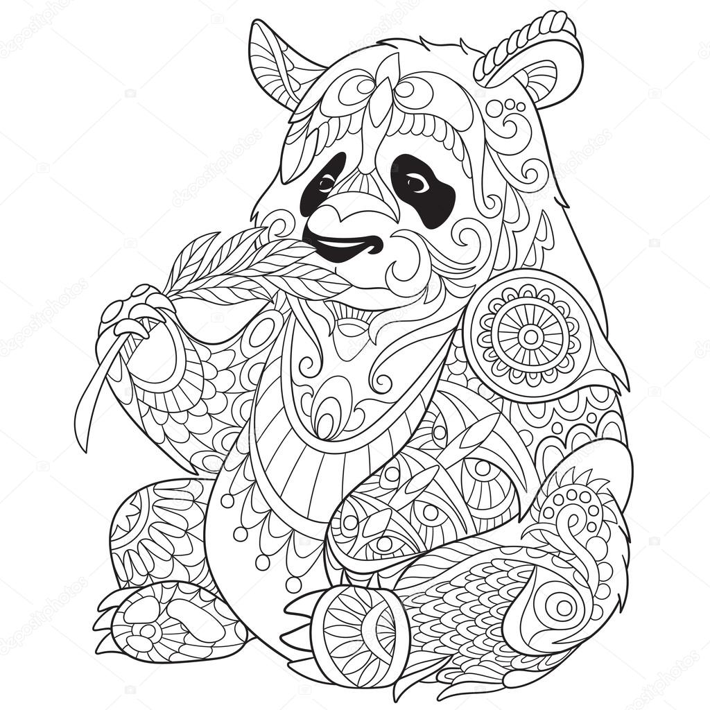 Zentangle stylized panda