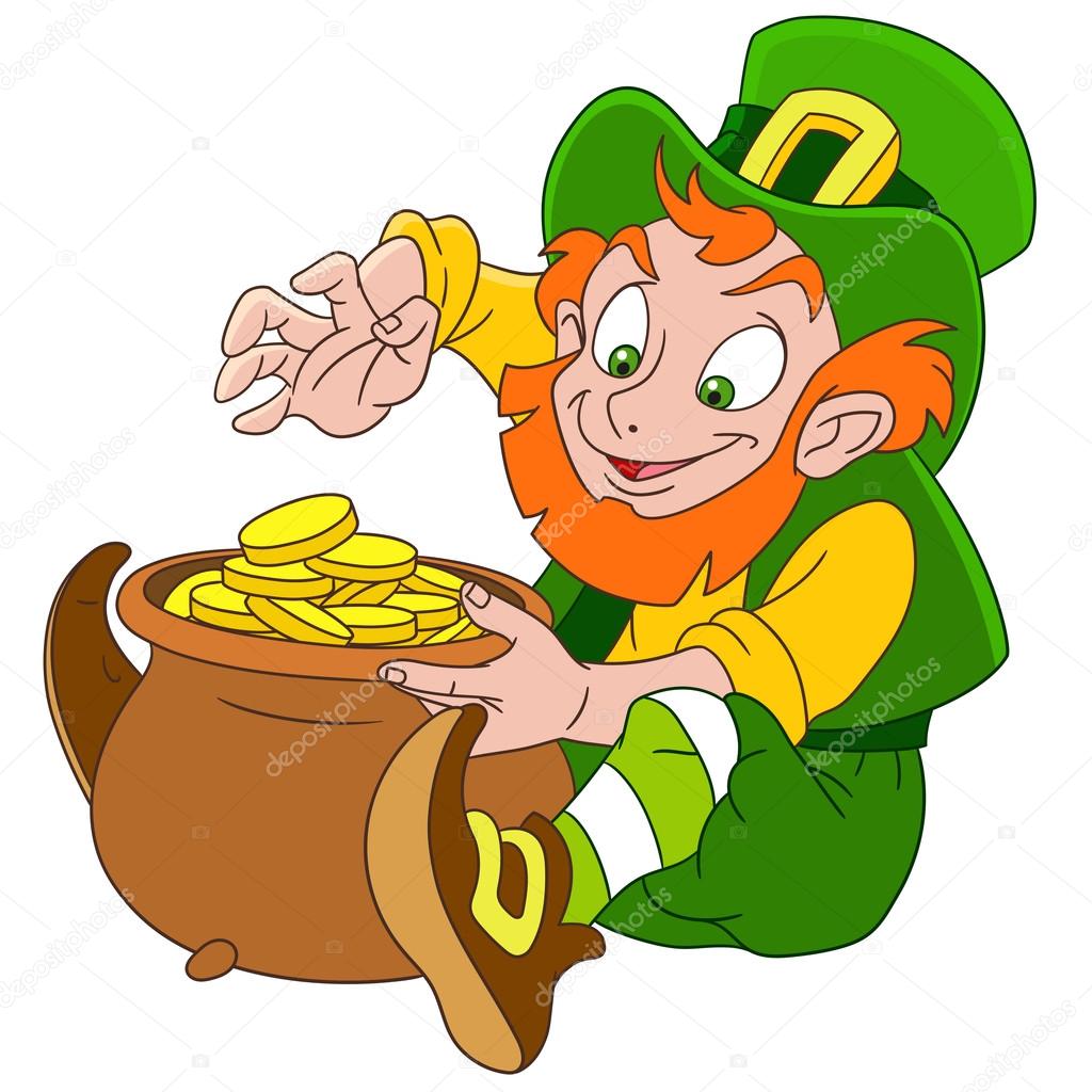 cute cartoon leprechaun on St. Patrick's Day
