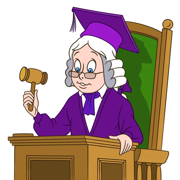 Bonito desenho animado juiz menino — Vetor de Stock