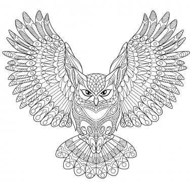 Zentangle stylized eagle owl