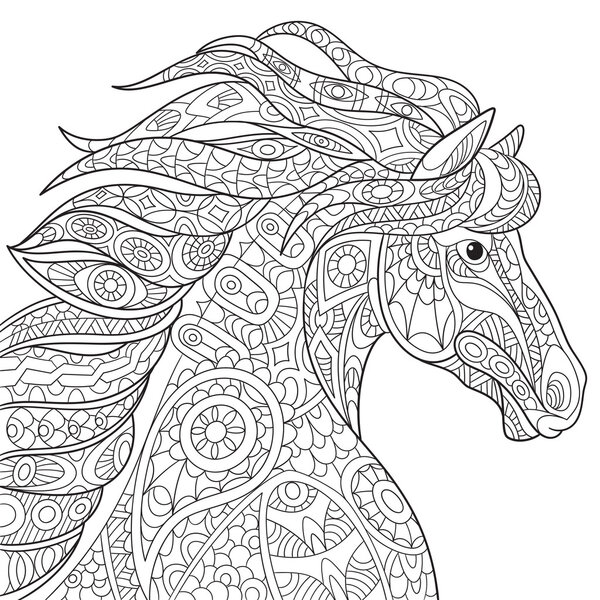 Zentangle Стилизованная лошадь