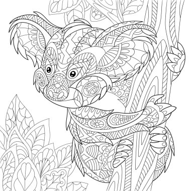 Zentangle stilize koala ayısı