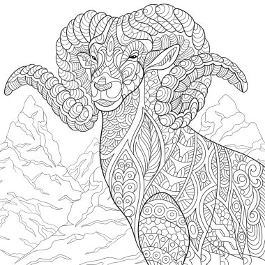 Zentangle stilize keçi