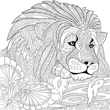 Zentangle stilize aslan