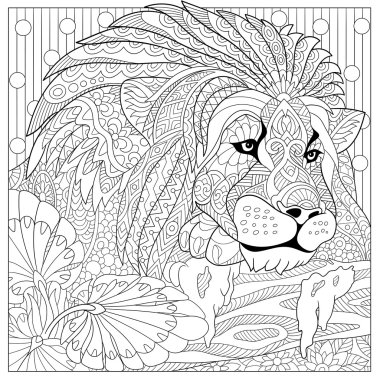 Zentangle stilize aslan