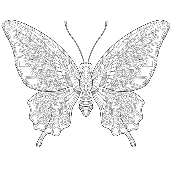 Zentangle stylized butterfly — Stock Vector