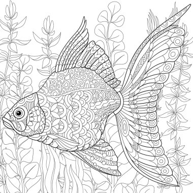 Zentangle stilize süs balığı