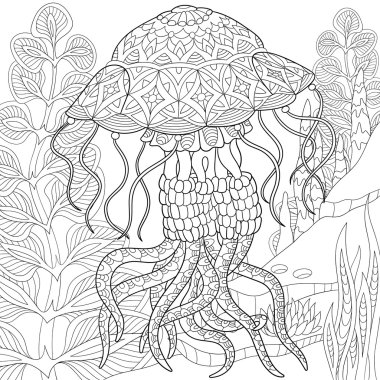 Zentangle denizanası stilize
