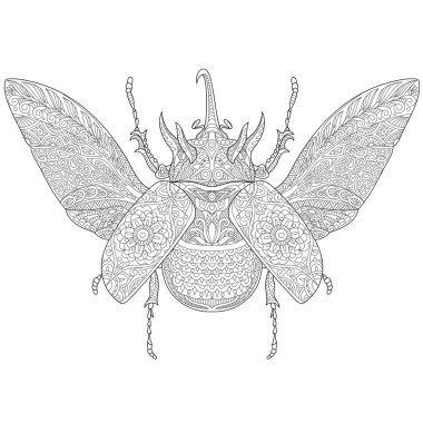 Stilize Zentangle gergedan böceği