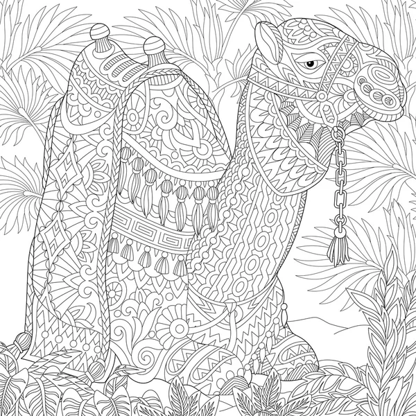 Wielbłąd Zentangle stylizowane — Wektor stockowy