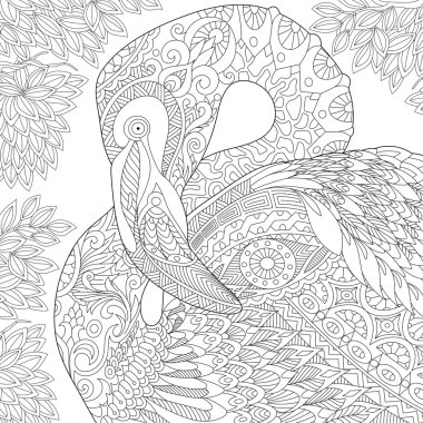 Zentangle stilize flamingo