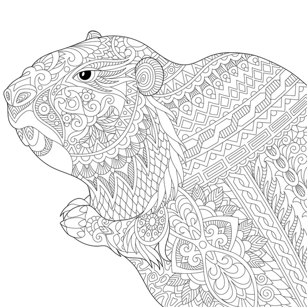 Zentangle stylizowane Świstaka — Wektor stockowy