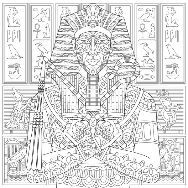 Zentangle stiliserade farao — Stock vektor