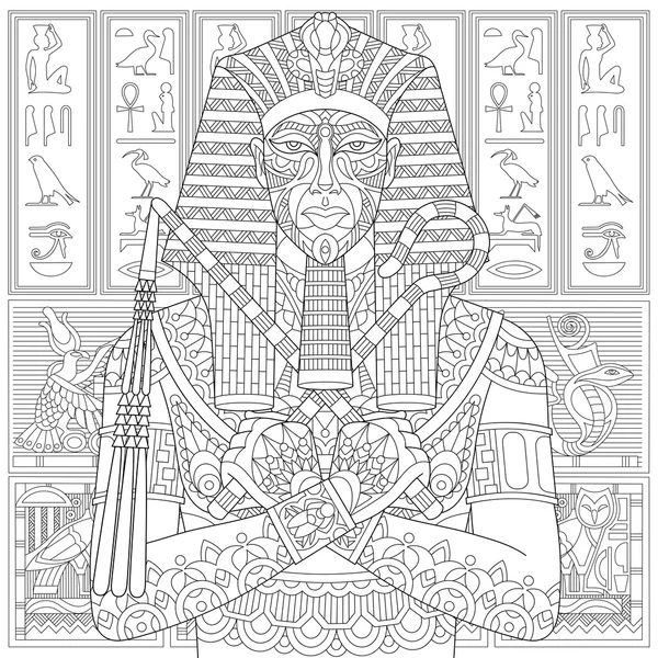 Pharaon stylisé Zentangle — Image vectorielle