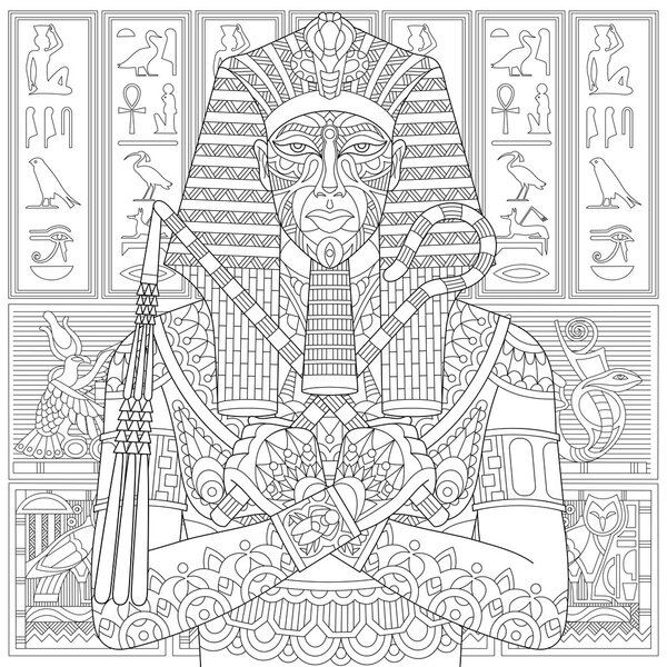 Zentangle stylized pharaoh