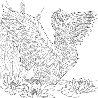 Zentangle stilize Kuğu