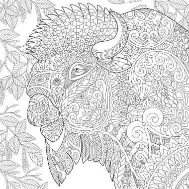 Zentangle stilize bizon