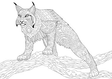 Zentangle stylized wildcat clipart