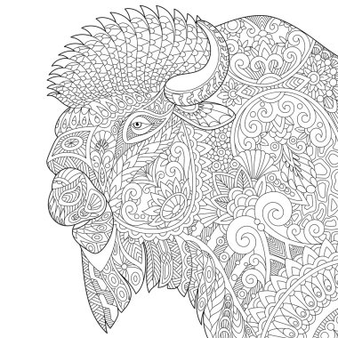 Zentangle stilize buffalo
