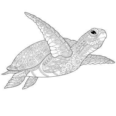 Zentangle stilize kaplumbağa