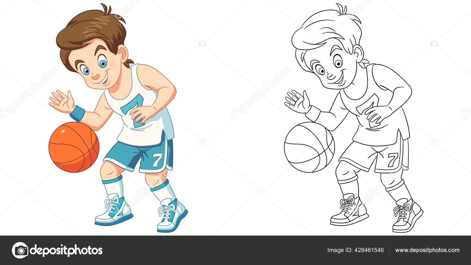 kids playing basketball clip art