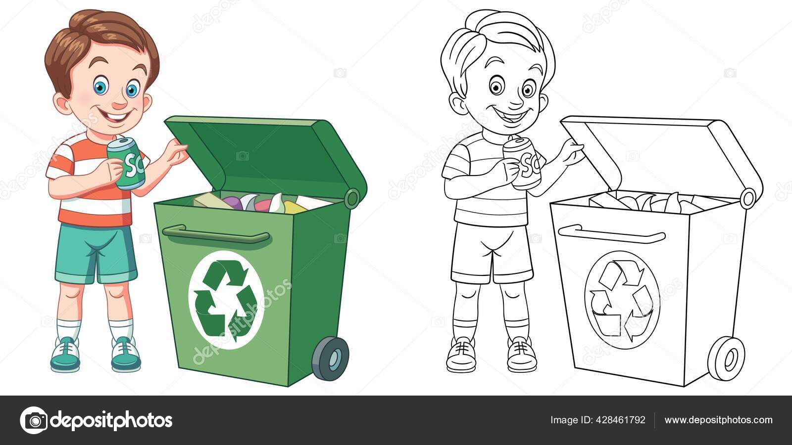 Contenedores de basura para colorear sale