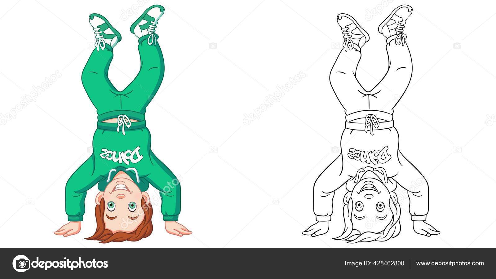 desenho animado garotinho pintando com impressões coloridas
