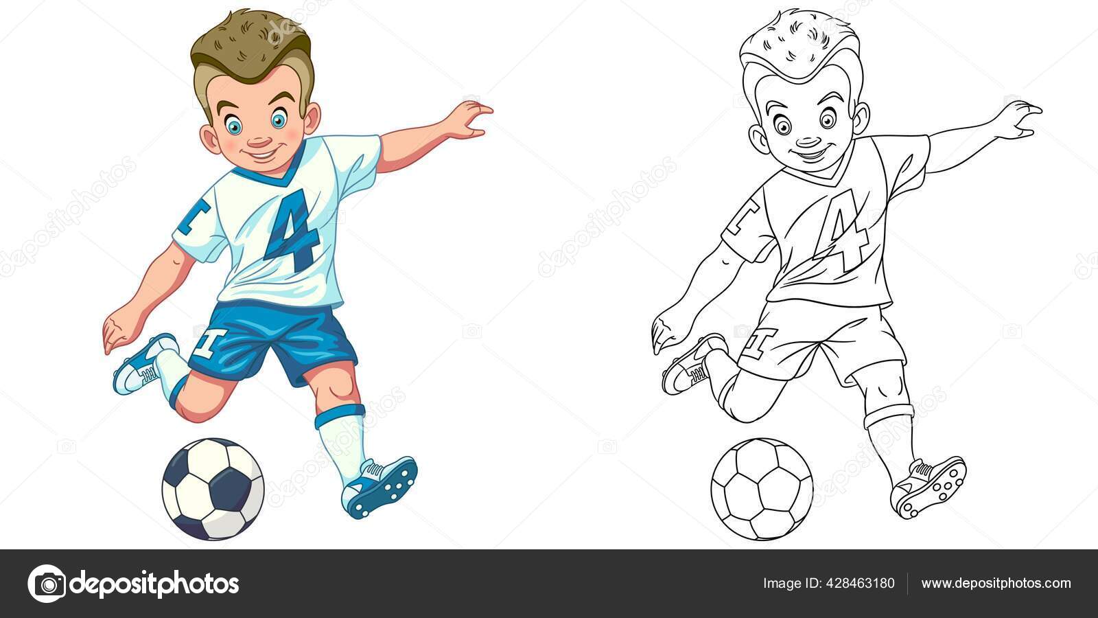 Desenho de Rapaz a jogar futebol pintado e colorido por Usuário não  registrado o dia 10 de Agosto do 2010