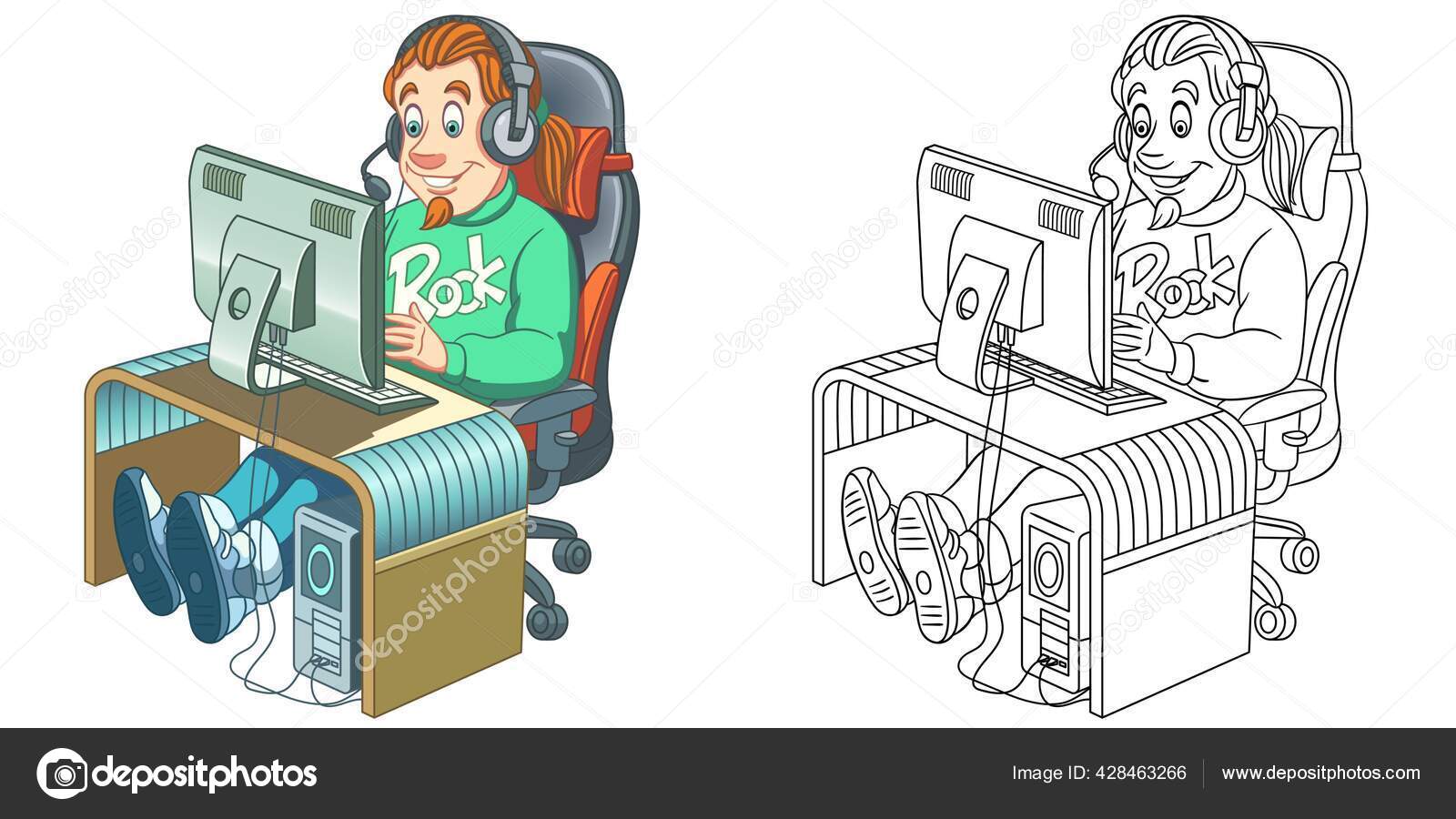 Computer monitor sketch Royalty Free Vector Image