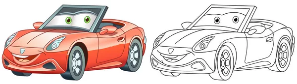 Página Para Colorear Con Coche Moderno Dibujo Línea Arte Para — Vector de stock