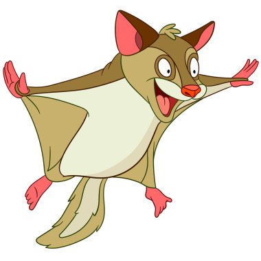 crazy flying squirrel clipart
