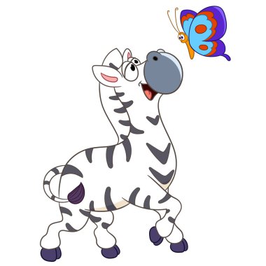Zebra ve kelebek