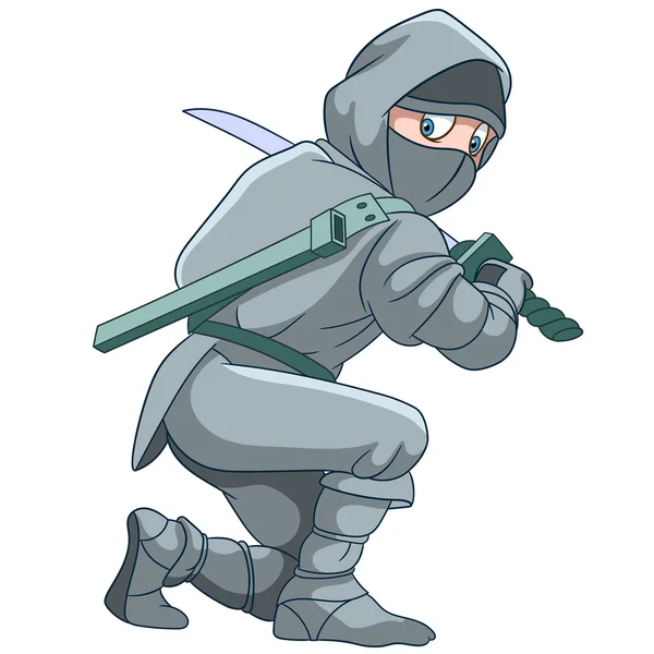 Ninja com uma espada — Vetor de Stock