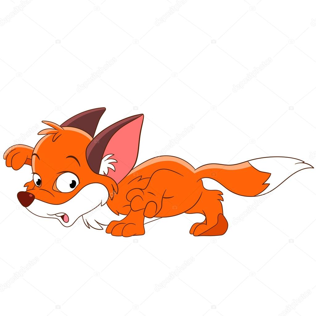cute frightened fox