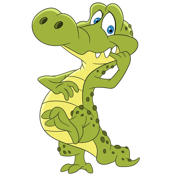 Crocodile amical mignon — Image vectorielle