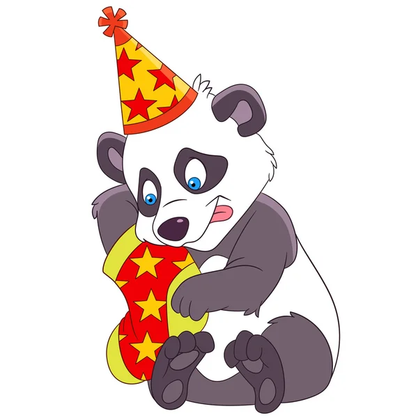 圣诞节卡通熊猫 — 图库矢量图片