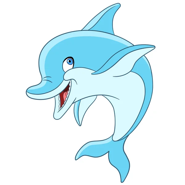 Delfín de dibujos animados feliz — Archivo Imágenes Vectoriales