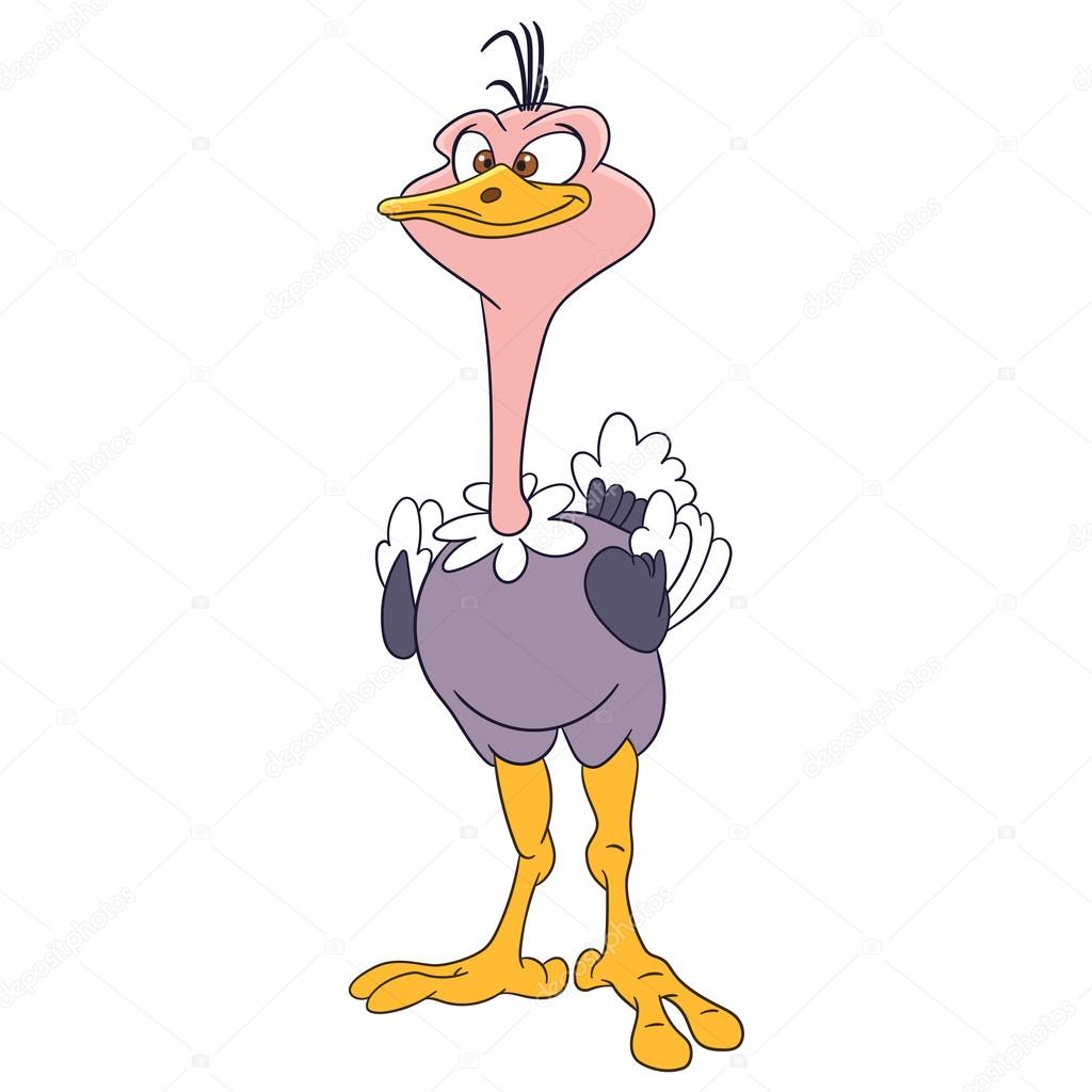 funny cartoon ostrich