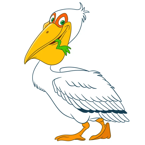 Carino cartoni animati pelican — Vettoriale Stock