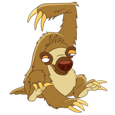 cute cartoon sloth clipart
