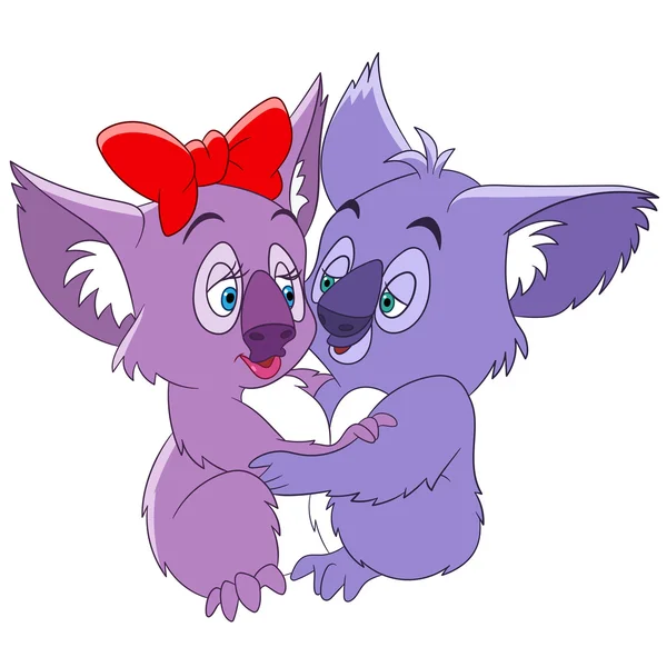 Koalas de dibujos animados lindo — Vector de stock