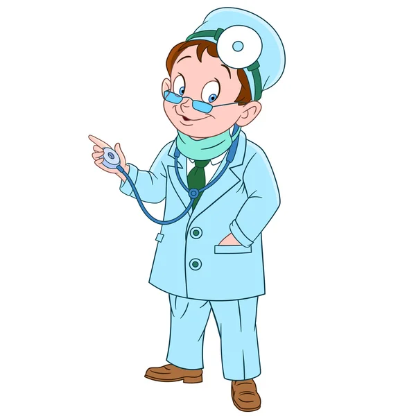 Mignon dessin animé médecin — Image vectorielle