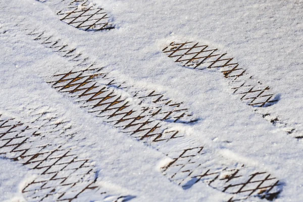 Footprints in the snow. — Stock Photo, Image