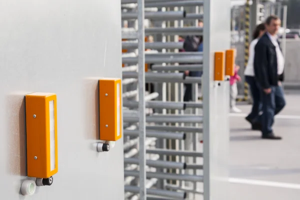 Turnstile entrance. Guarded entrance. — Stock Photo, Image