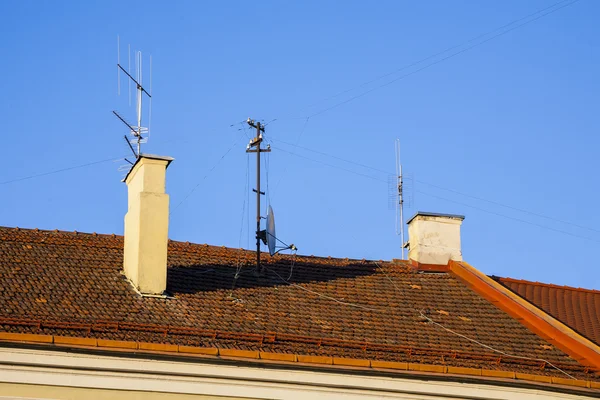 Antenna near the chimney. — Stock Photo, Image