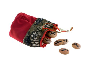Ufalanmış runes fortunetelling torba