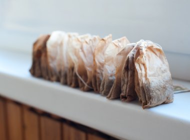 kullanılan çay poşetleri