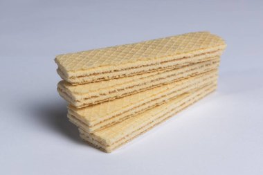 Beyaz arka planda nefis waffle 'lar