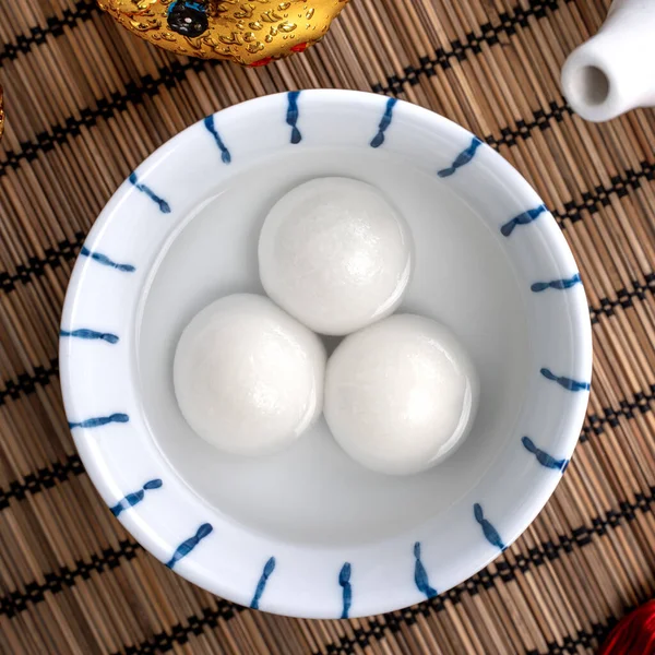 Horní Pohled Velké Tangyuan Yuanxiao Lepkavé Rýžové Knedlíkové Koule Pro — Stock fotografie