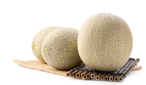 Nahaufnahme Von Schönen Leckeren Scheiben Geschnittenen Saftigen Cantaloupe Melone Moschusmelone — Stockfoto